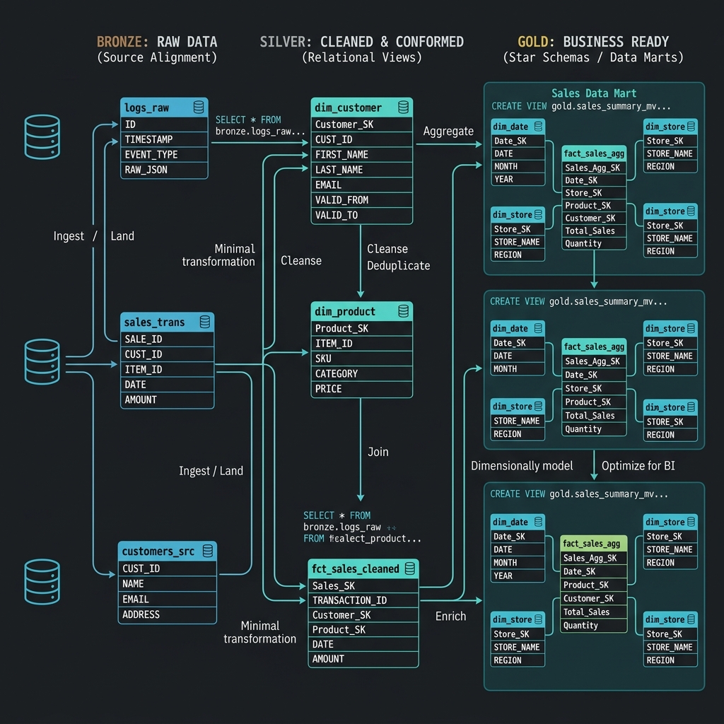 Medallion Data Warehouse Schema